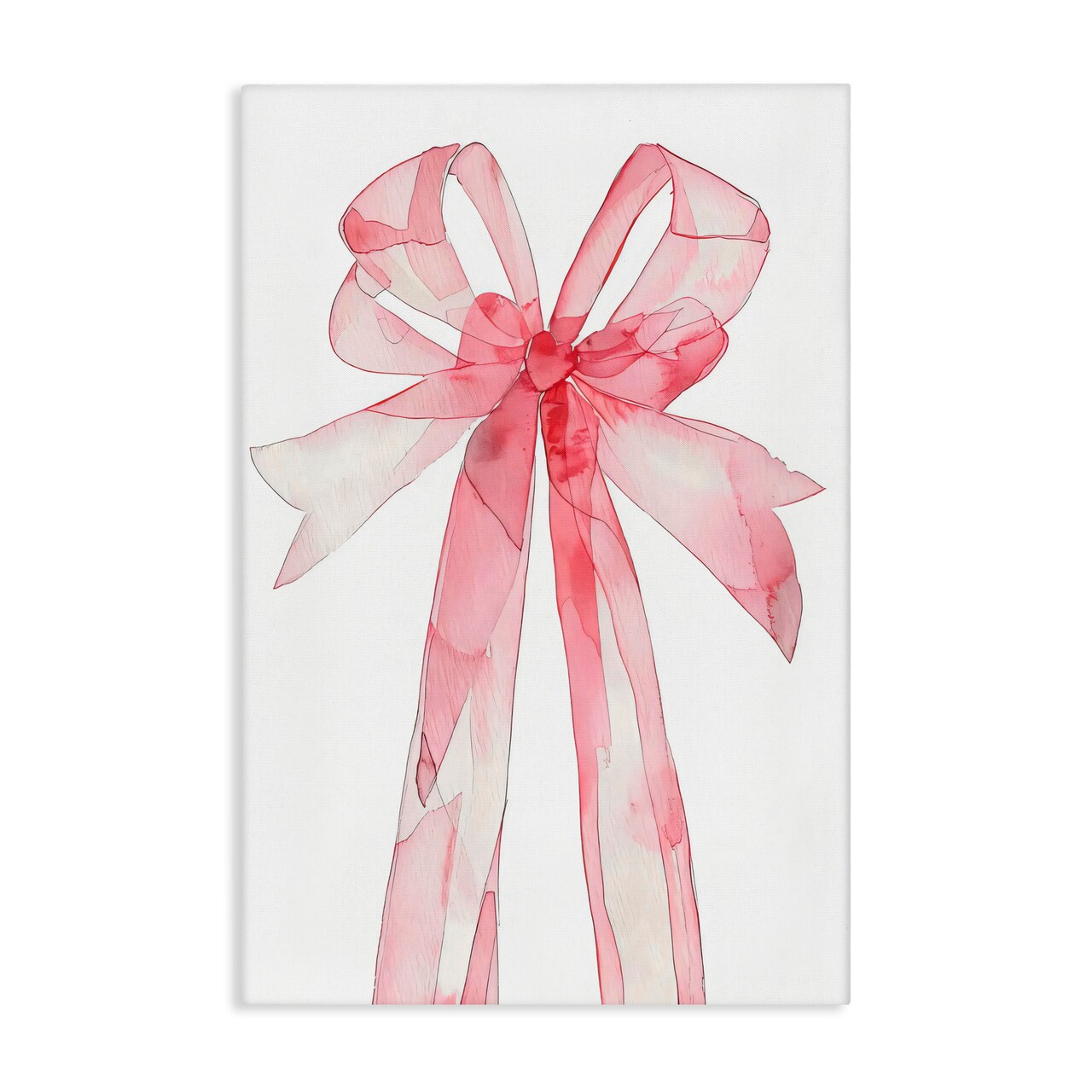 Stupell Industries Coquette Pink Bow Illustration Canvas, design by LSR Design Studio